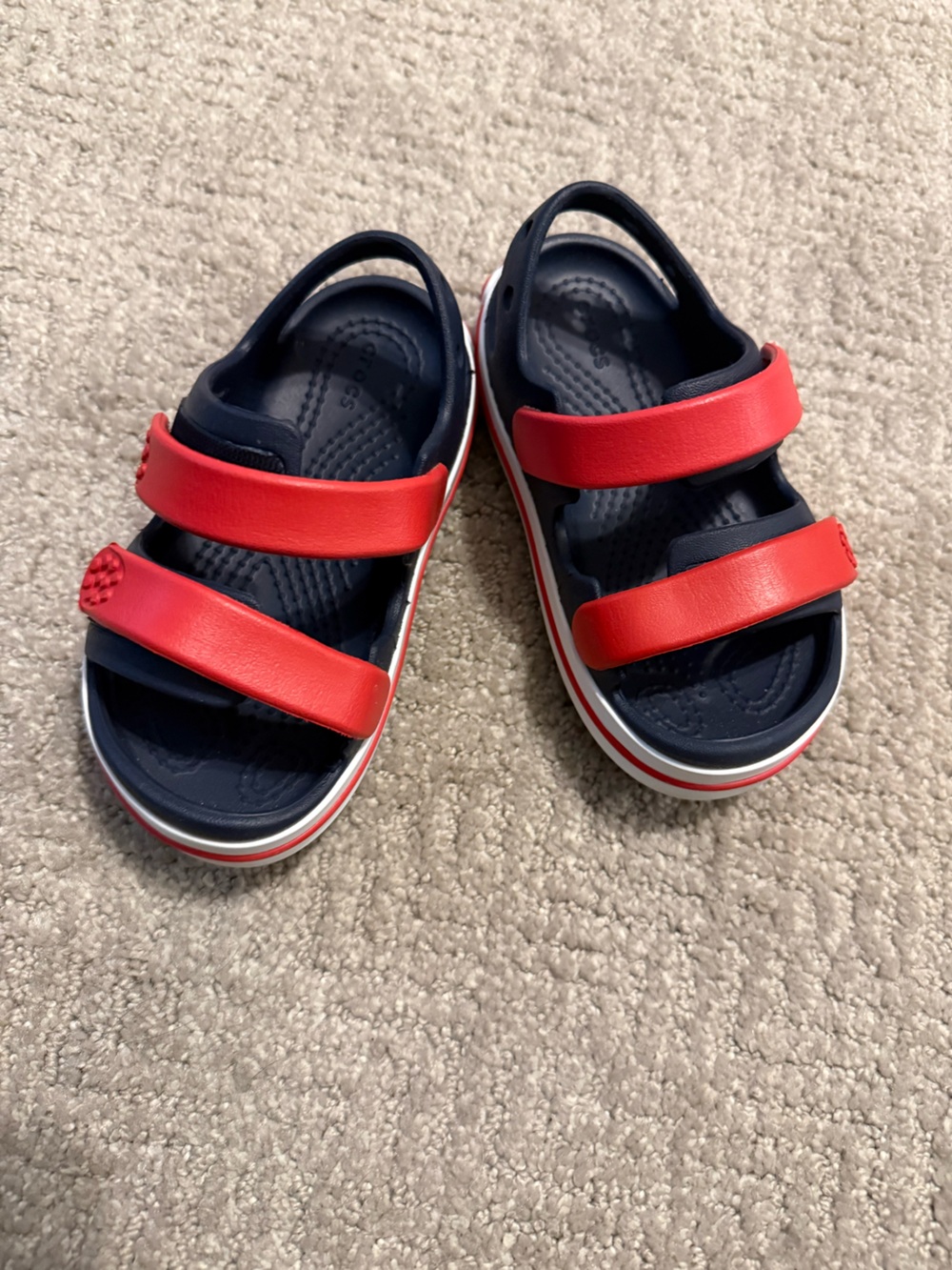 Crocs Kids Navy & Red Sandals Size 6C